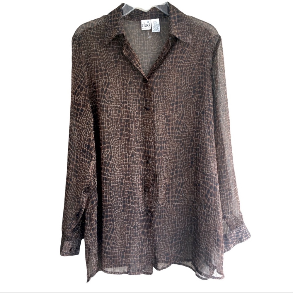Y2K Vintage Chiffon Animal Print Maternity Blouse